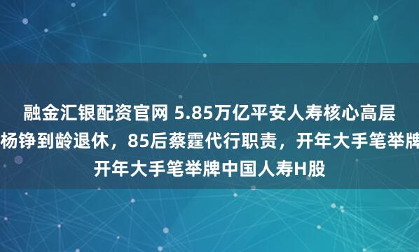 融金汇银配资官网 5.85万亿平安人寿核心高层调整：董事长杨铮到龄退休，85后蔡霆代行职责，开年大手笔举牌中国人寿H股